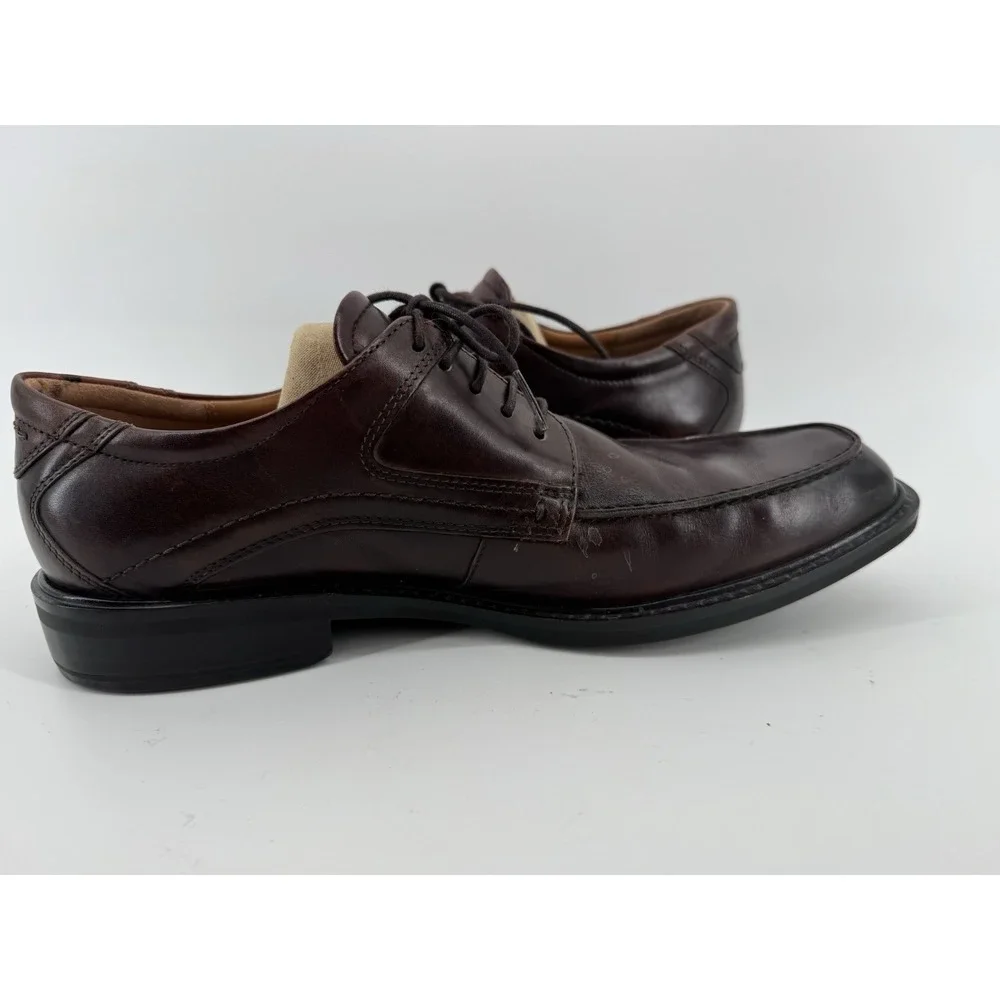 ECCO Shoes Mens 43 Brown Leather Derby Oxford Lace Up Dress Comfort Classic